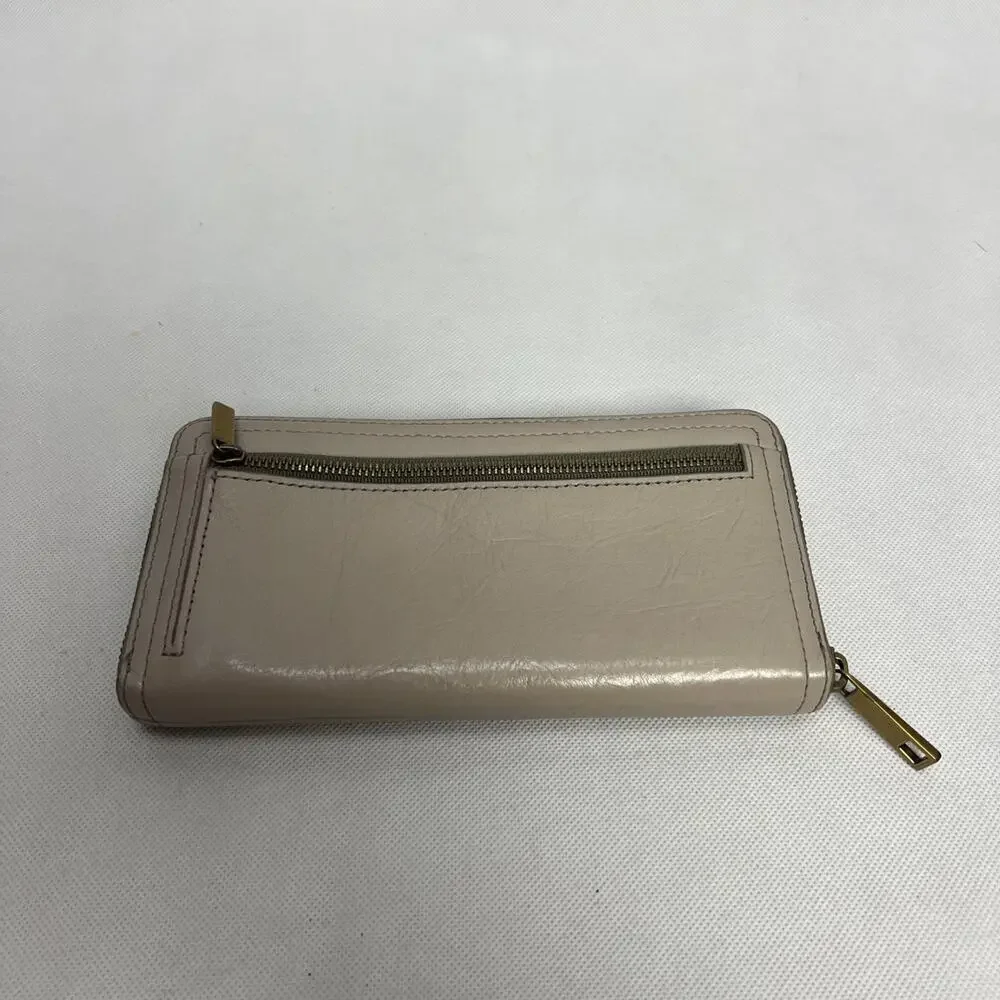 Fossil Sydney Leather Zip Long Wallet Gray Zip Around